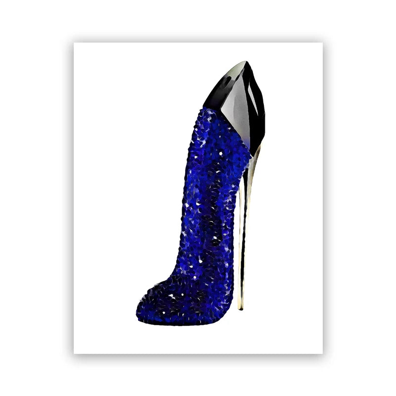 The "Fashion Perfume Bottle Prints Nordic Poster" features a luxurious canvas painting, perfect as wall art for bedrooms or living rooms and an ideal gift for women, showcasing modern style and elegance.
