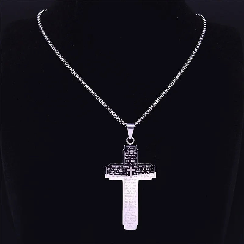 Christian Bible Cross Pendant Necklace