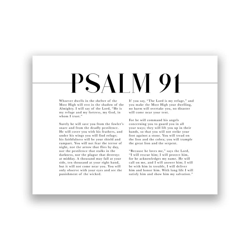 Psalm 91 Bible Verse Canvas Wall Art