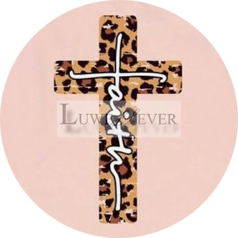 God Bless Cross Glass Jewelry Cabochons