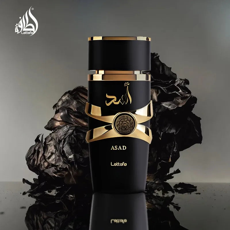 Lattafa Asad Eau de Parfum Spray 100 ml Parfums Arabes Originaux Parfum Oriental Durable Phéromones Parfum Cologne pour Hommes Cadeau