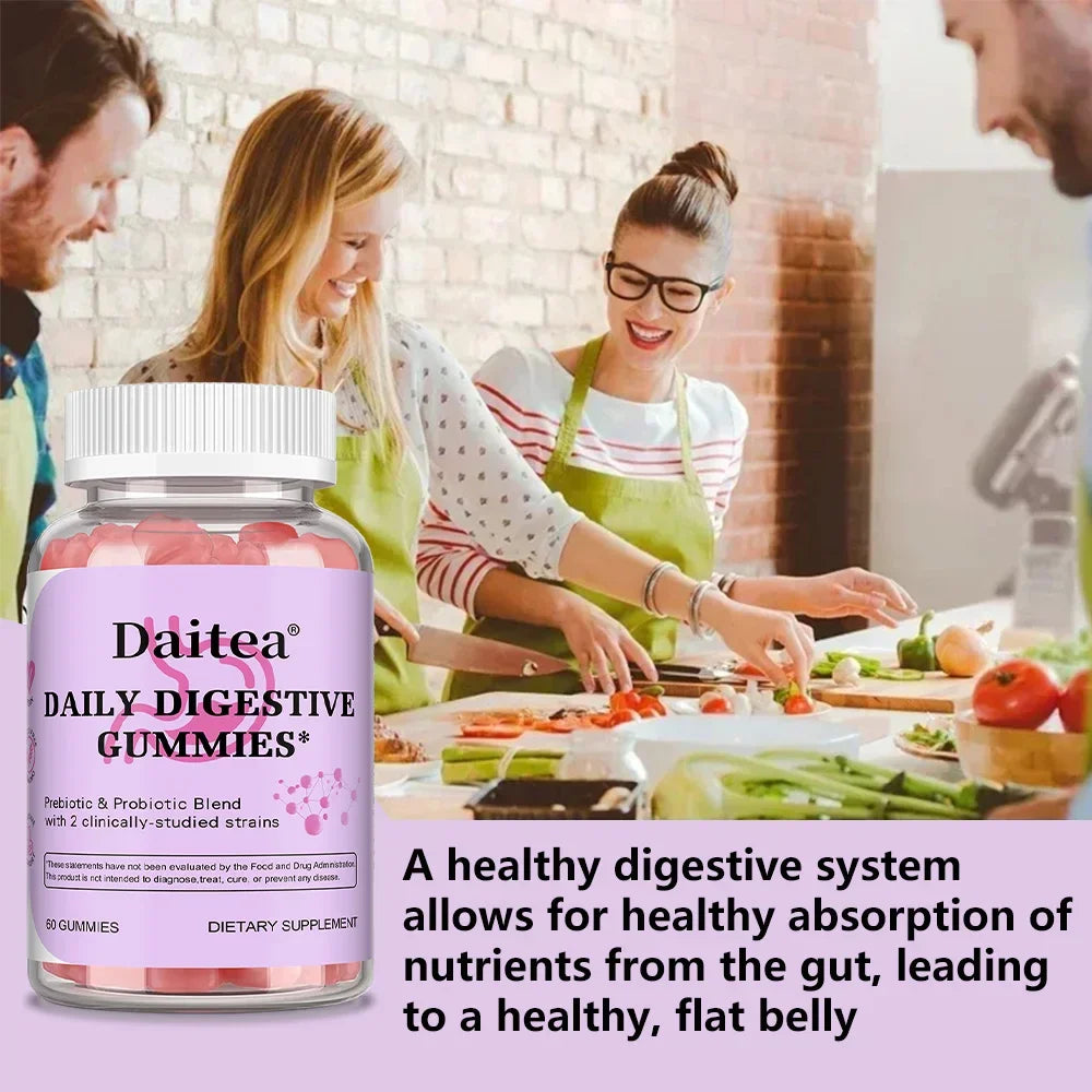 Probiotic + Prebiotic Gummies - Promote Intestinal Health, Enhance Immunity, Balance Flora, and Increase Energy Levels