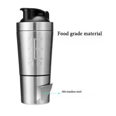 New Detachable Double Layer Stainless Steel Vacuum Whey Protein Powder Sports Shaker Water Bottle for Outdoor Use