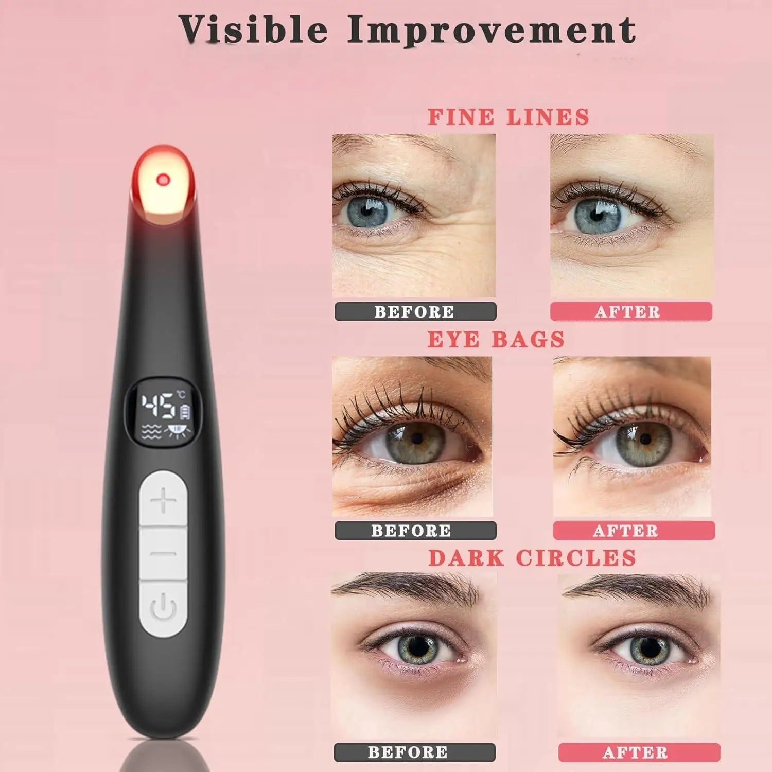 LED Eye Massager Wand for Dark Circles & Puffiness