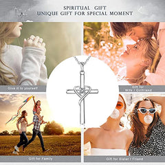 Zircon Cross Pendant Necklace Women