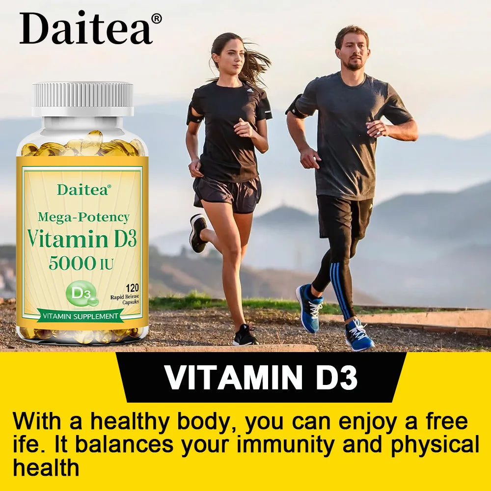 High Potency Vitamin D3 50,000 IU - 120 Vegetarian Capsules - Gluten Free Non-GMO, Nervous System Health, Support Immune