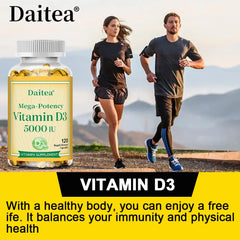 High Potency Vitamin D3 50,000 IU - 120 Vegetarian Capsules - Gluten Free Non-GMO, Nervous System Health, Support Immune