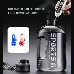 1.7/2.7L Large Capacity Sports Water Bottle Plastic Drinking Bottles with Time Scale Outdoor Camping Hiking Gym Men Water Kettle