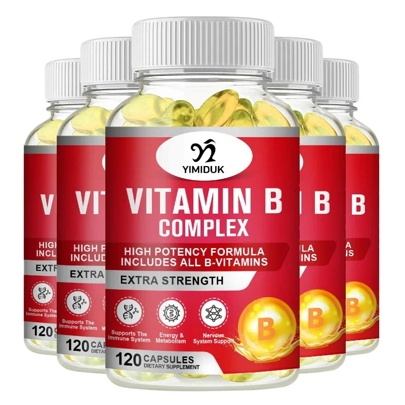 Vitamin B Complex with Vitamin B12, B7 as Biotin, B6, B3 as Niacin, B5, B6, B8, B9 as Folate for Stress, Energy & Healthy Immune