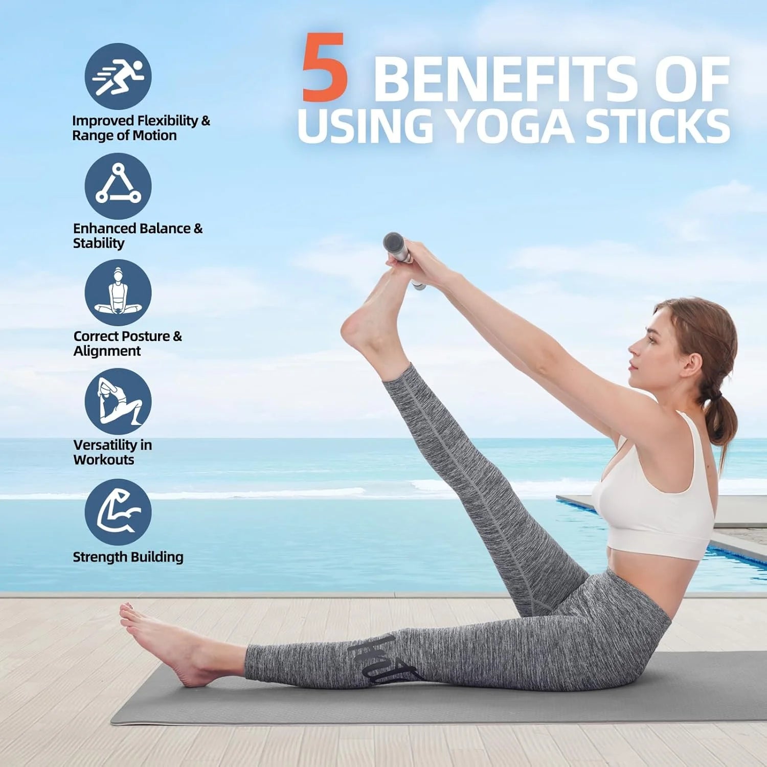 Adjustable Yoga Mobility Stretch Stick