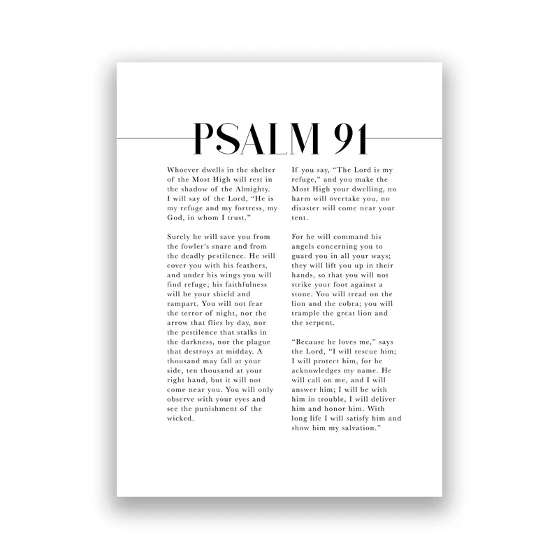 Psalm 91 Bible Verse Canvas Wall Art