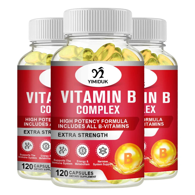 Vitamin B Complex with Vitamin B12, B7 as Biotin, B6, B3 as Niacin, B5, B6, B8, B9 as Folate for Stress, Energy & Healthy Immune