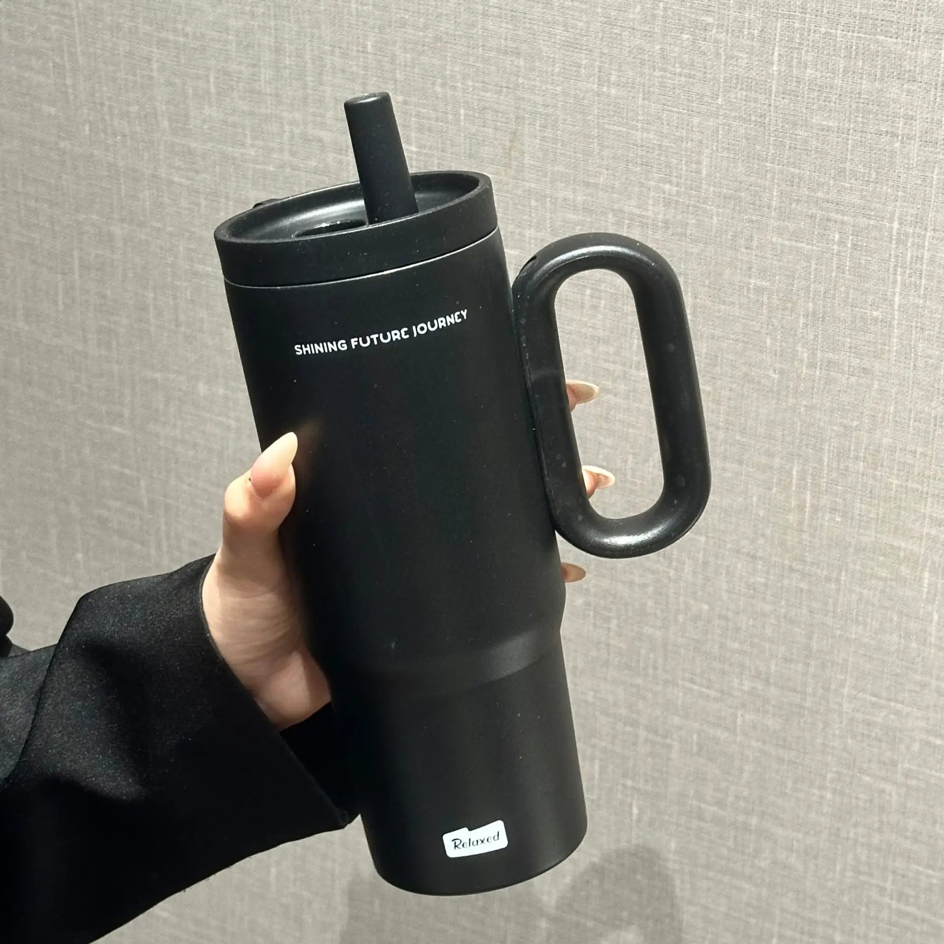 720ML Stainless Steel Thermos Cup with Straw & Handle Ice Coffee Drink Vacuum Insulated Cup Car Travel Outdoor Water Bottle