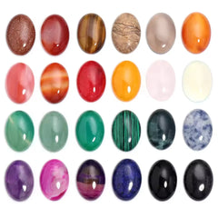 Natural Stone Oval Cabochon Beads