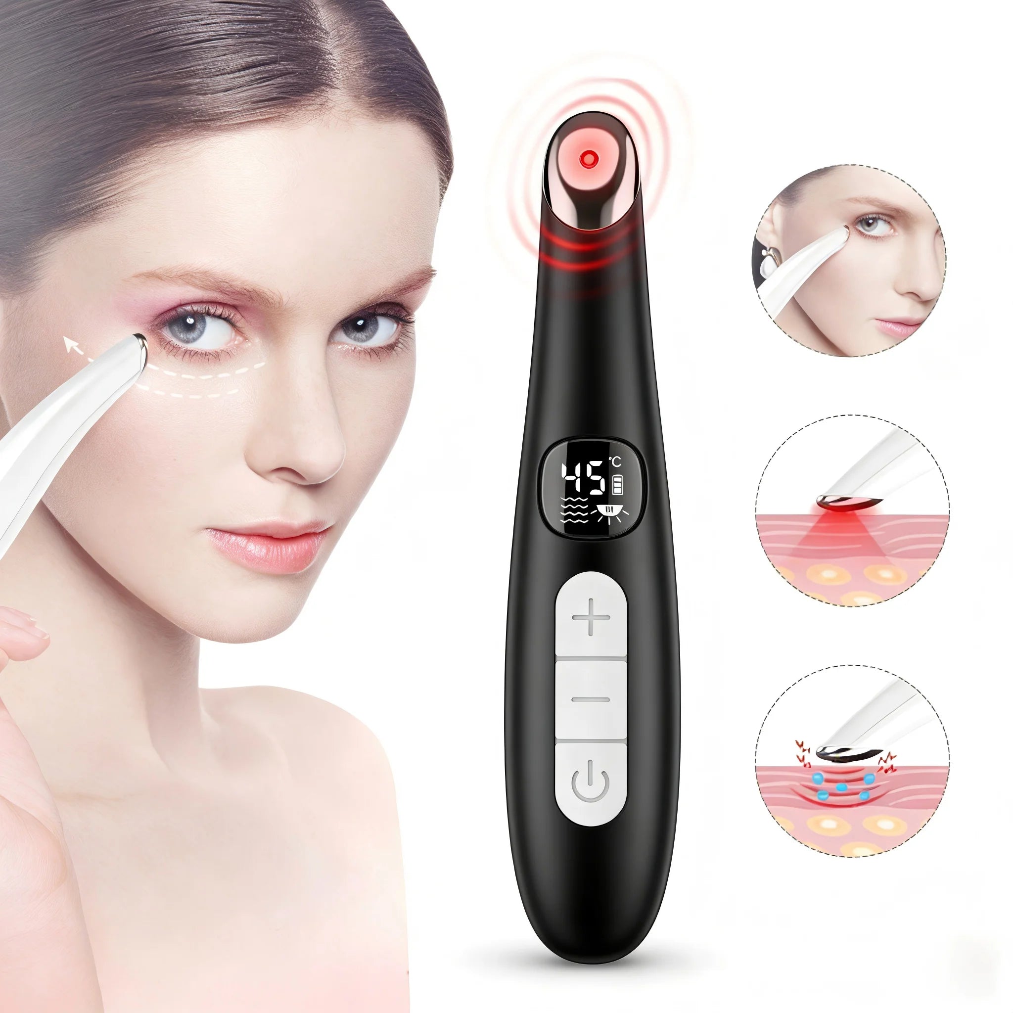 LED Eye Massager Wand for Dark Circles & Puffiness