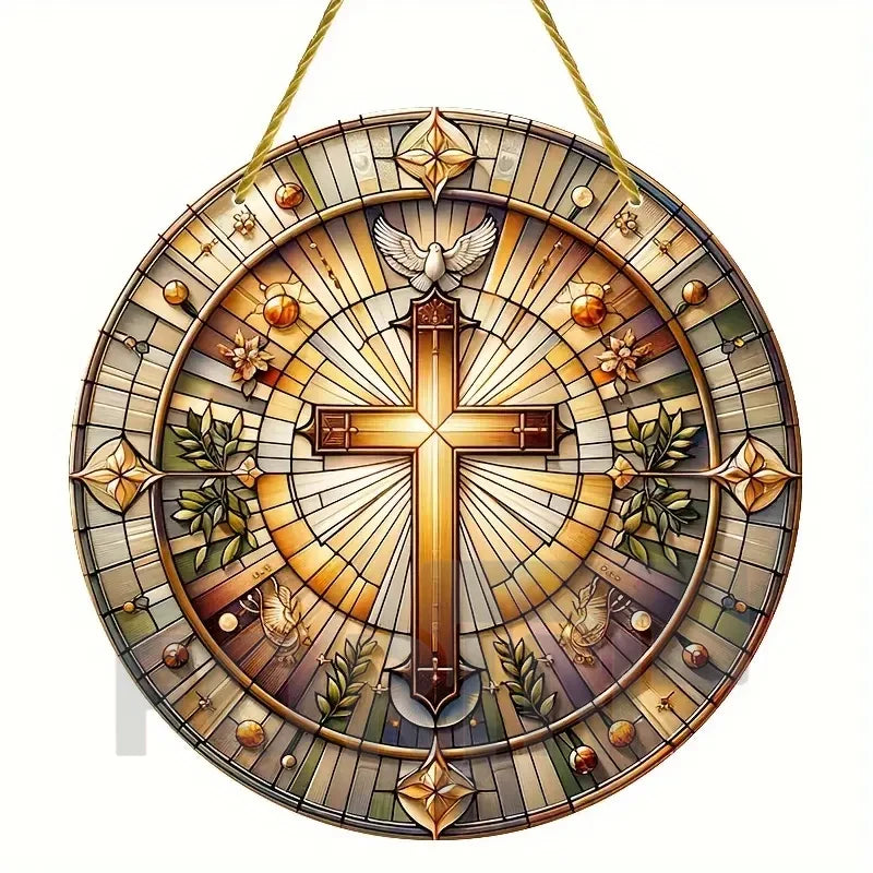 Christian Cross Suncatcher Hanging Decor