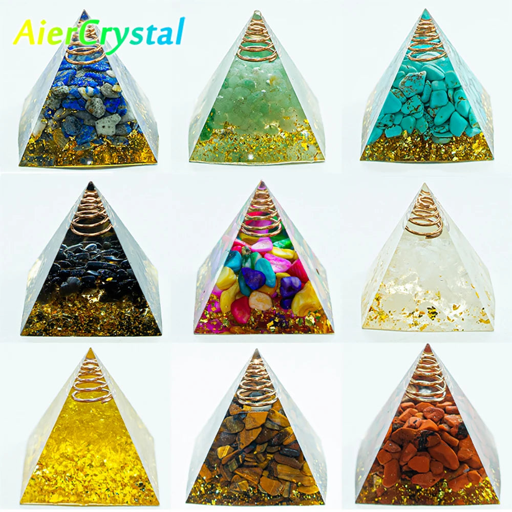 Crystal Energy Pyramid Chakra Decor