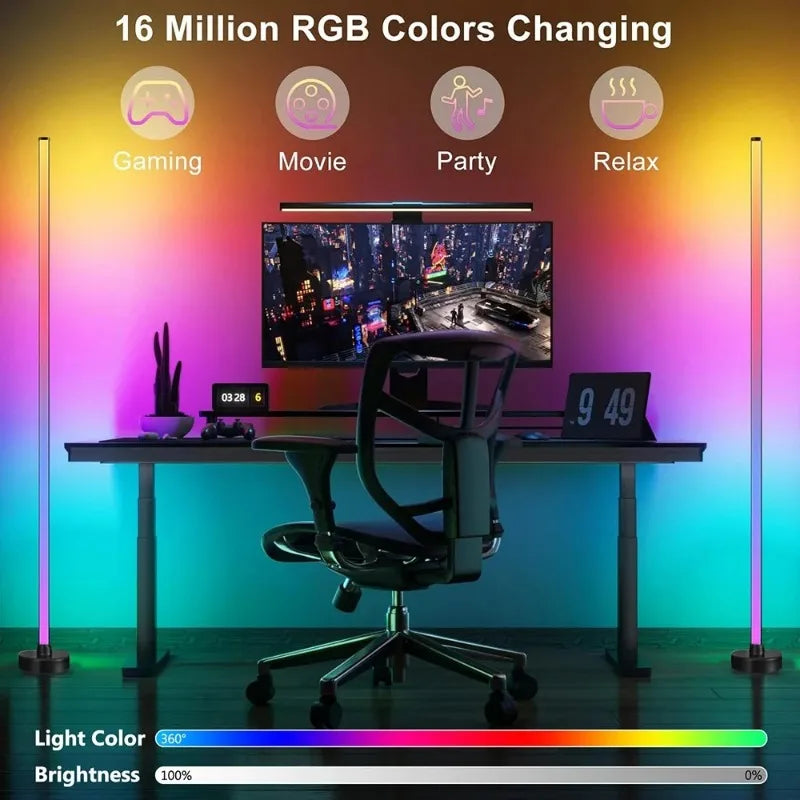 RGB LED Corner Floor Lamp