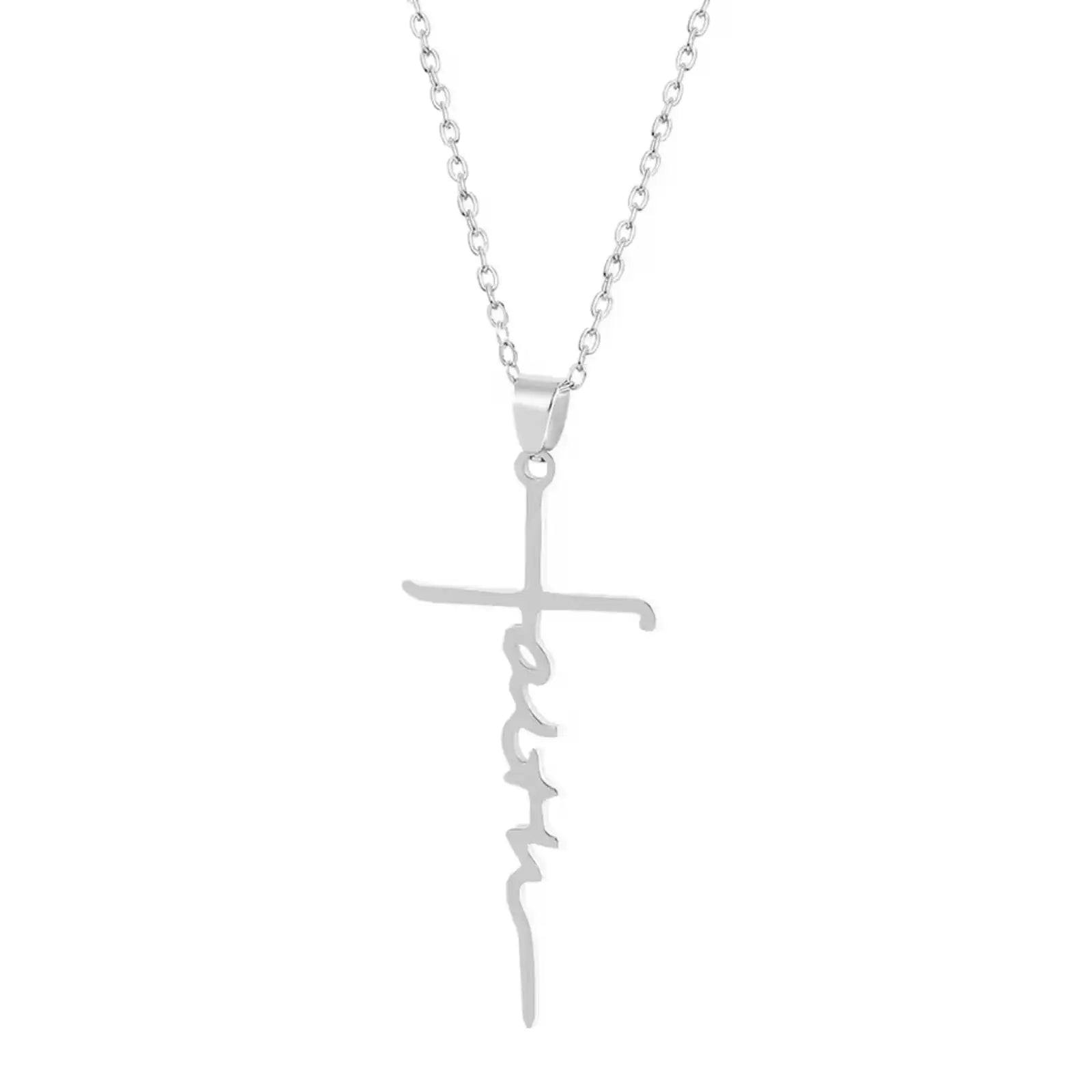 Faith Cross Pendant Necklace Unisex