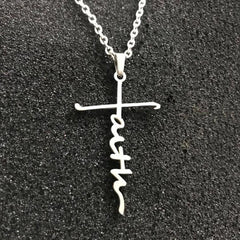 Faith Cross Pendant Necklace Unisex