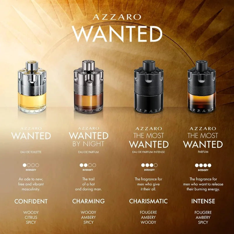Azzaro The Most Wanted Parfum Intense—100ML for men—blends persistent, long-lasting notes with a bold, gourmand edge. Experience its signature confidence and intensity for a uniquely captivating fragrance appeal.