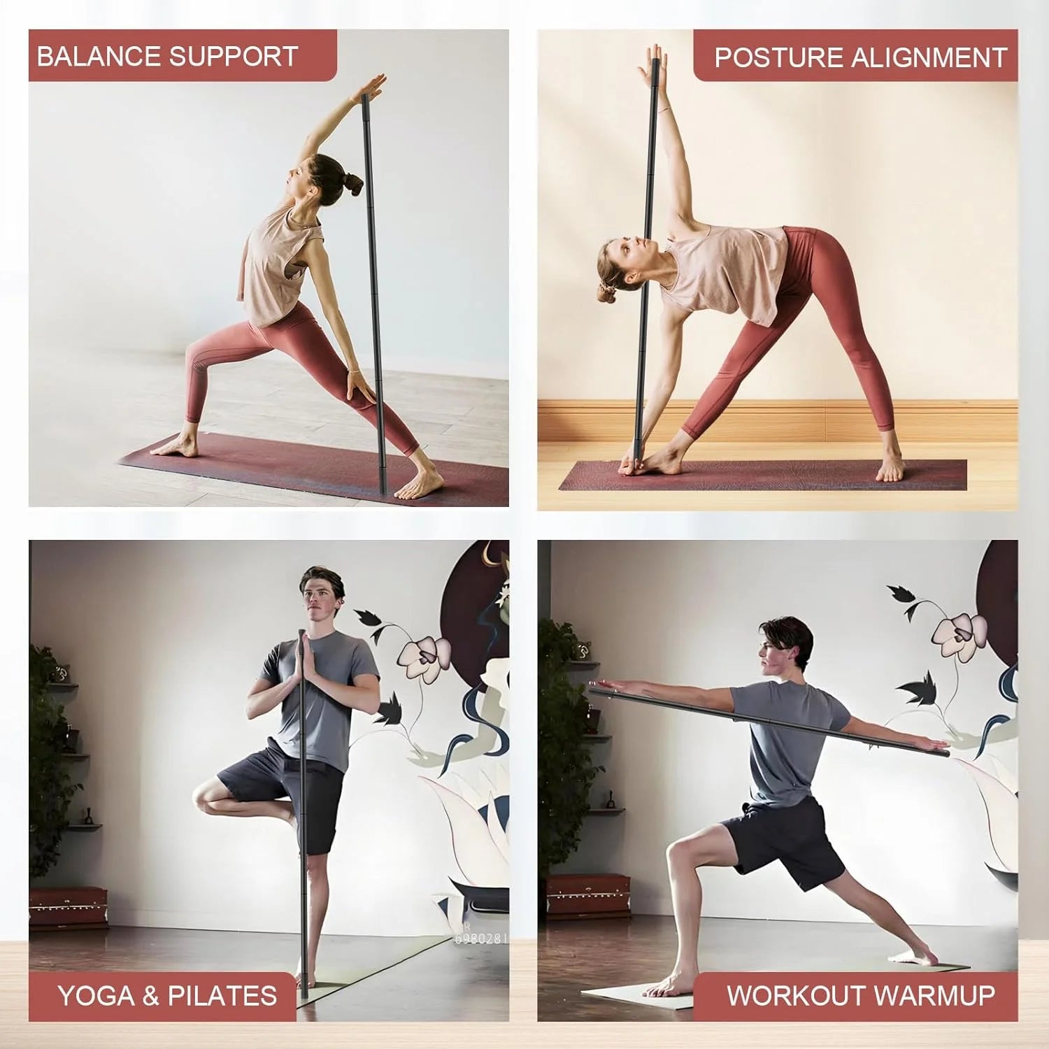 Adjustable Yoga Mobility Stretch Stick