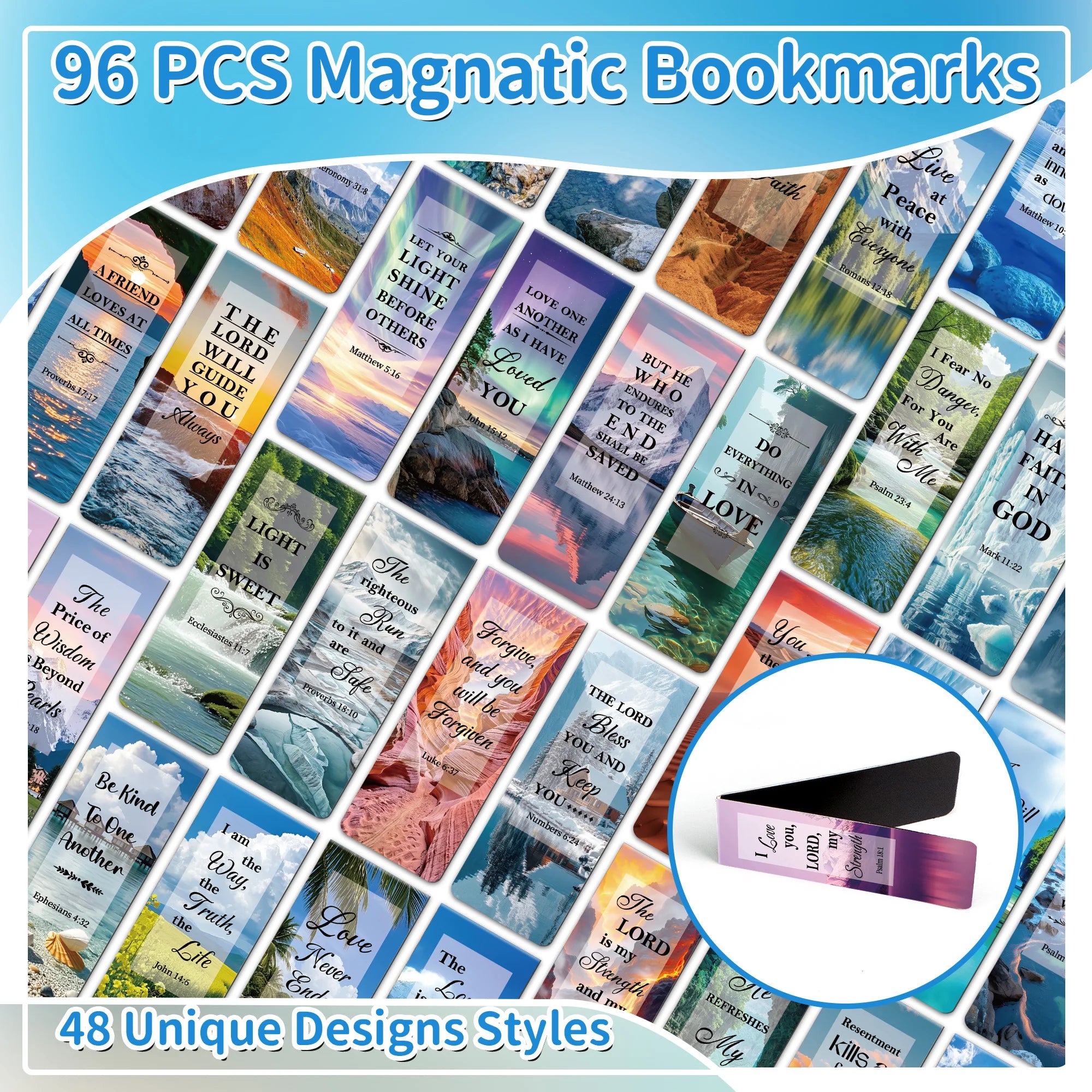 Christian Magnetic Bible Bookmarks Set