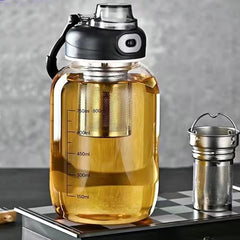 800/2500ml Large Glass Water Bottle with Lock Lid and Direct Drink Spout Reusable Sports Water Bottle for Gym Home Outdoor