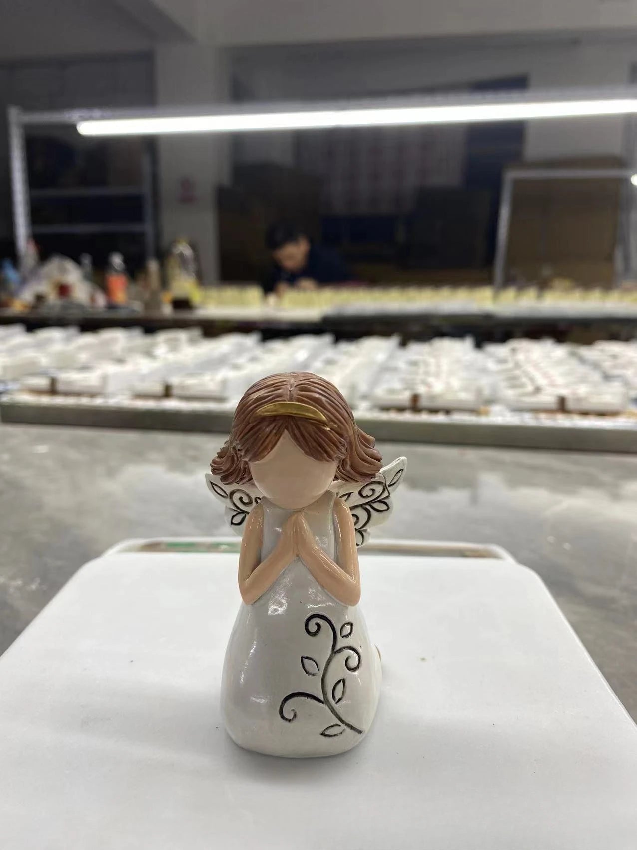Resin Praying Angel Bible Statue