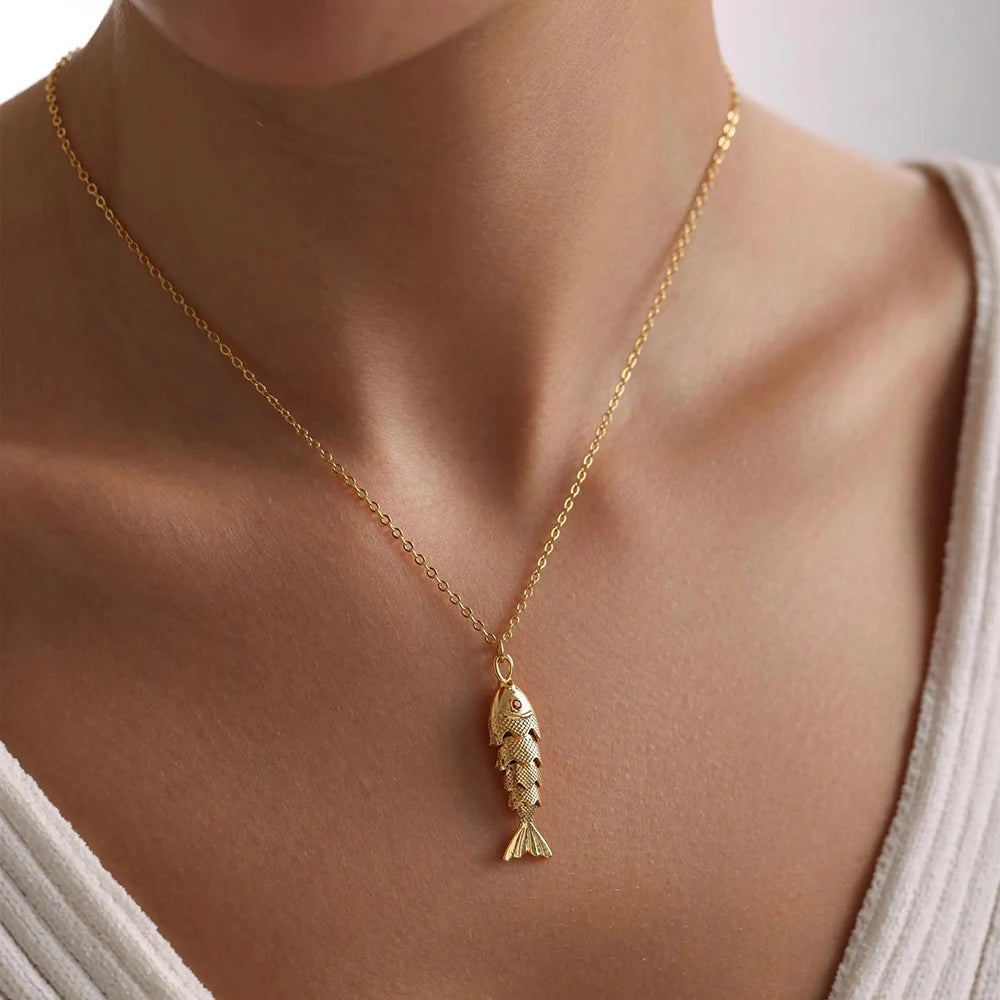 Fish Pendant Necklace for Women