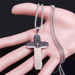 Christian Bible Cross Pendant Necklace