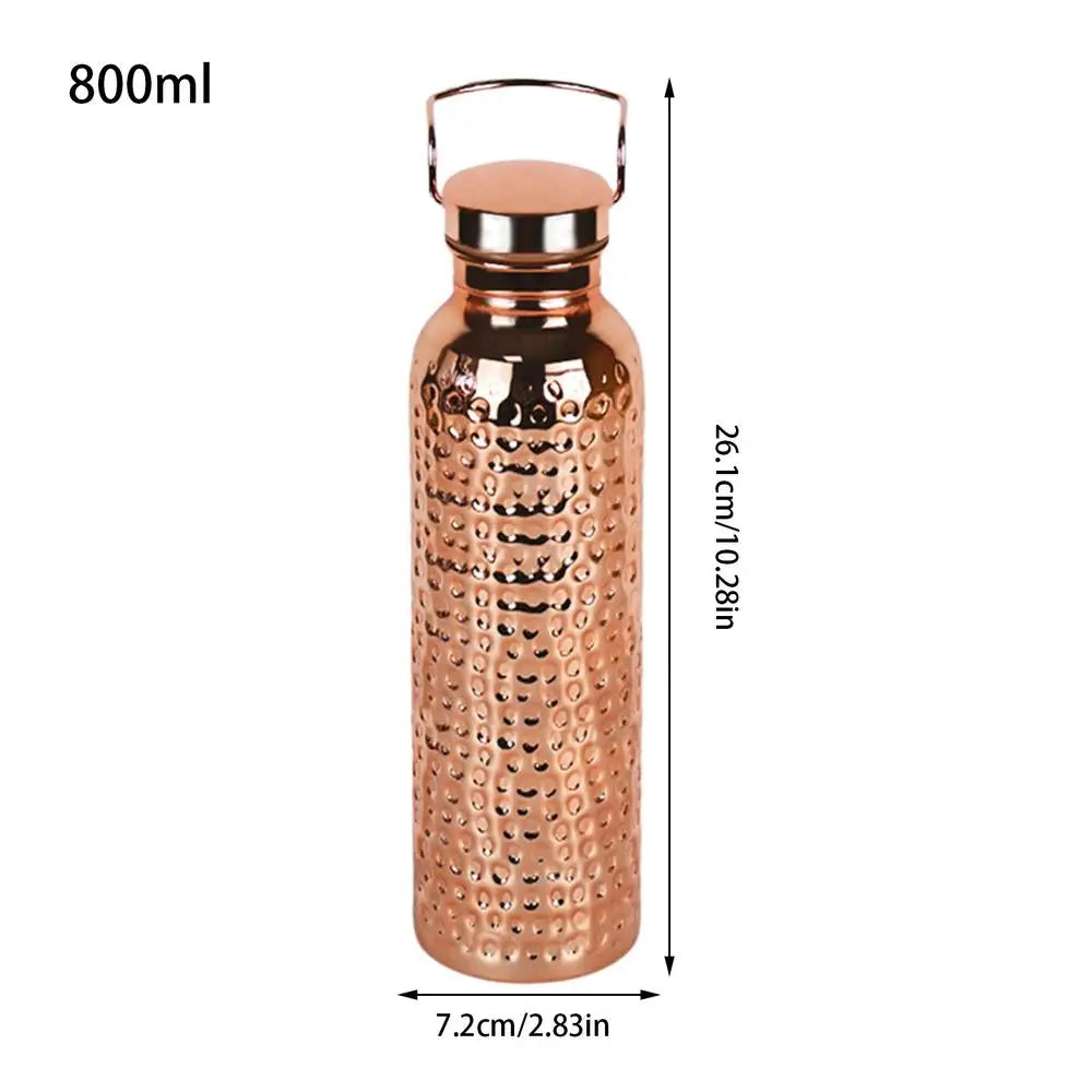 800ml Pure Copper Insulated Stainless Steel Water Bottle
