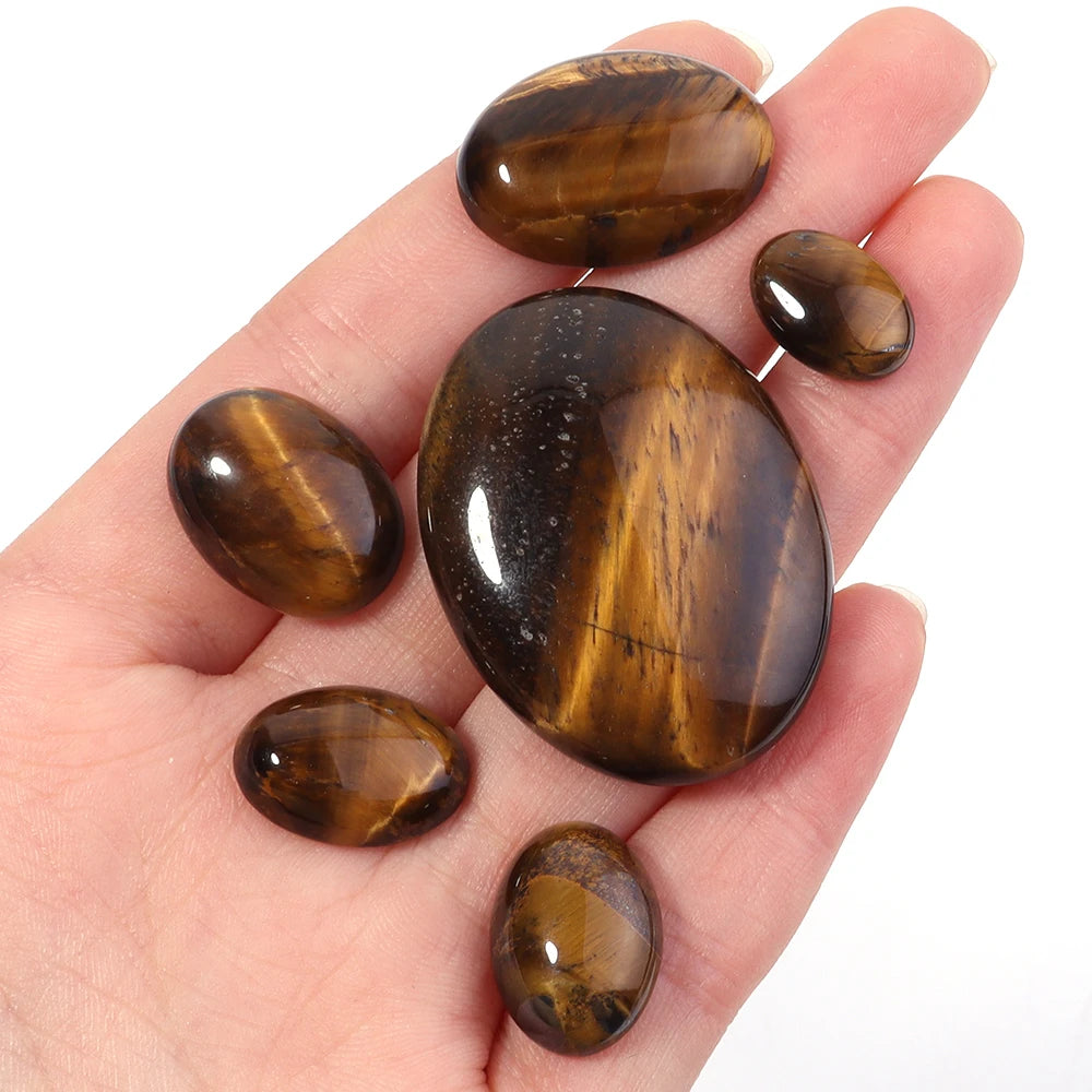 Natural Stone Oval Cabochon Beads