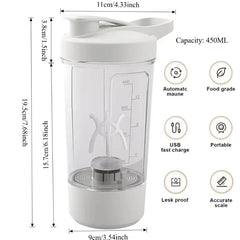 Electric Self Stirring Mug,Protein Powder Milkshake Shaker Bottle,USB Charging Shaker Cup with Scale 15 Oz Water Cup,BPA Free