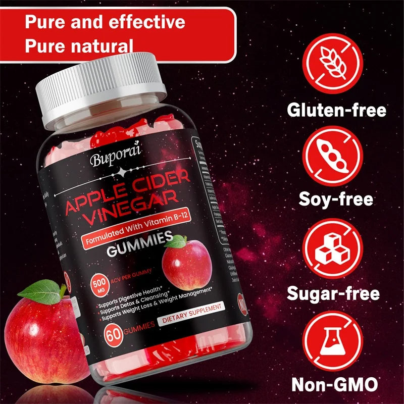 Apple Cider Vinegar Gummies - Promotes Digestive Health, Relieves Bloating and Constipation, Burns Fat, Weight Management