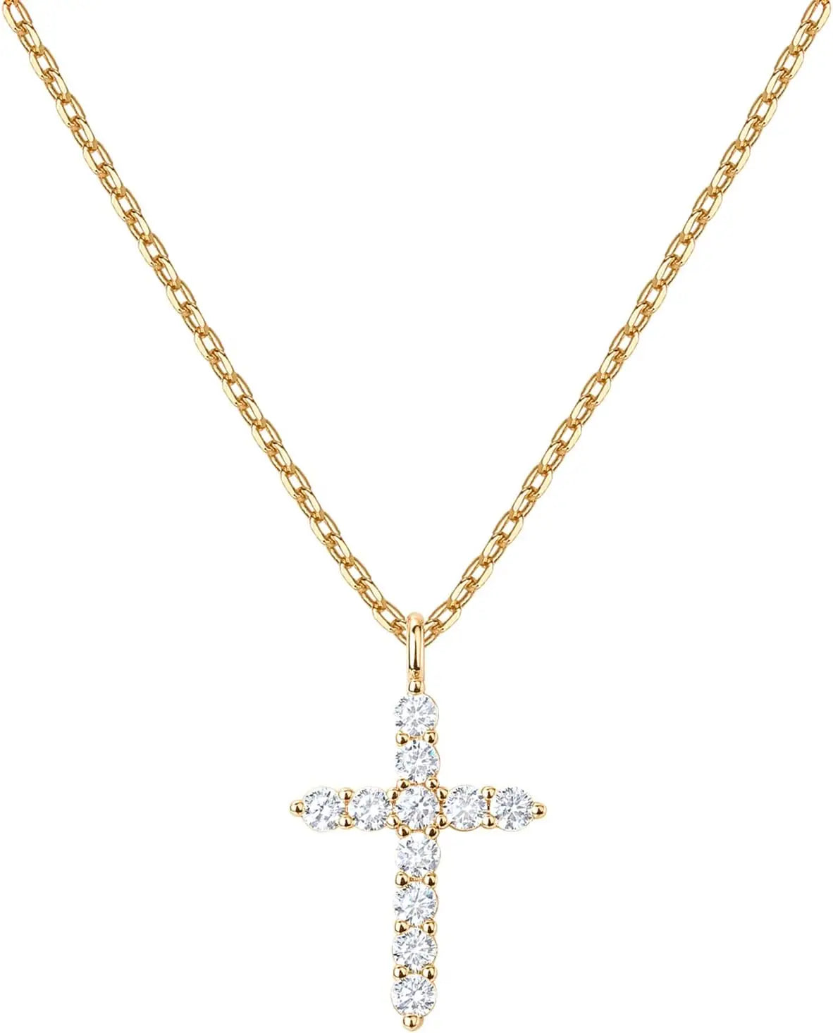 Gold Cross Faith Pendant Necklace
