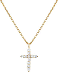 Gold Cross Faith Pendant Necklace