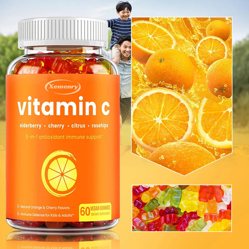 Vitamin C Gummies - Maximizes Absorption, Strengthens The Immune System, and Promotes Collagen Production, Antioxidant