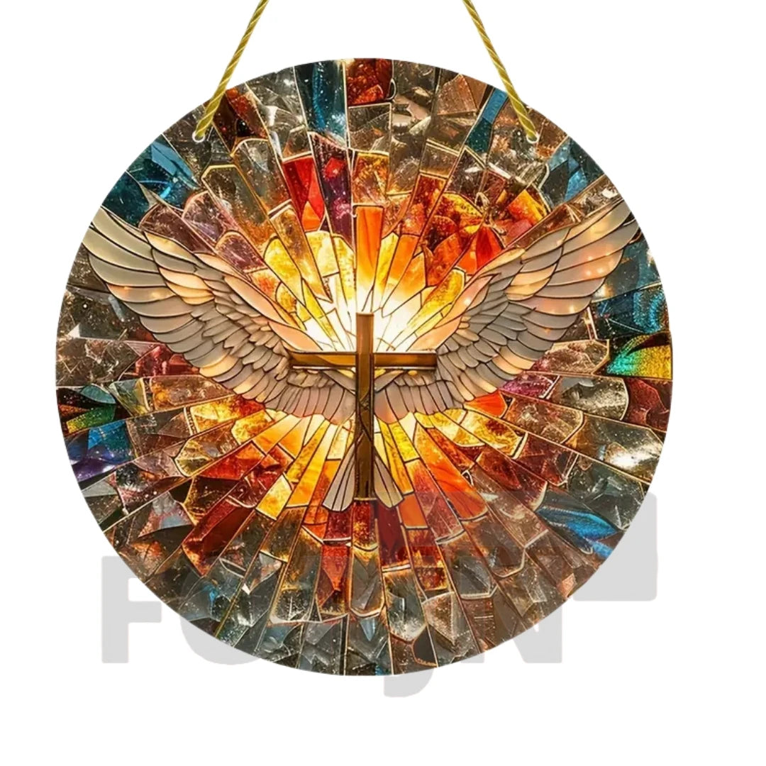 Christian Cross Suncatcher Hanging Decor