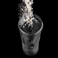 A Premium Electric Protein Shaker Cup (BPA Free, USB Rechargeable) blends powder into water, creating a vortex effect in the clear cup—ideal for safe indoor or outdoor use in mainland China.