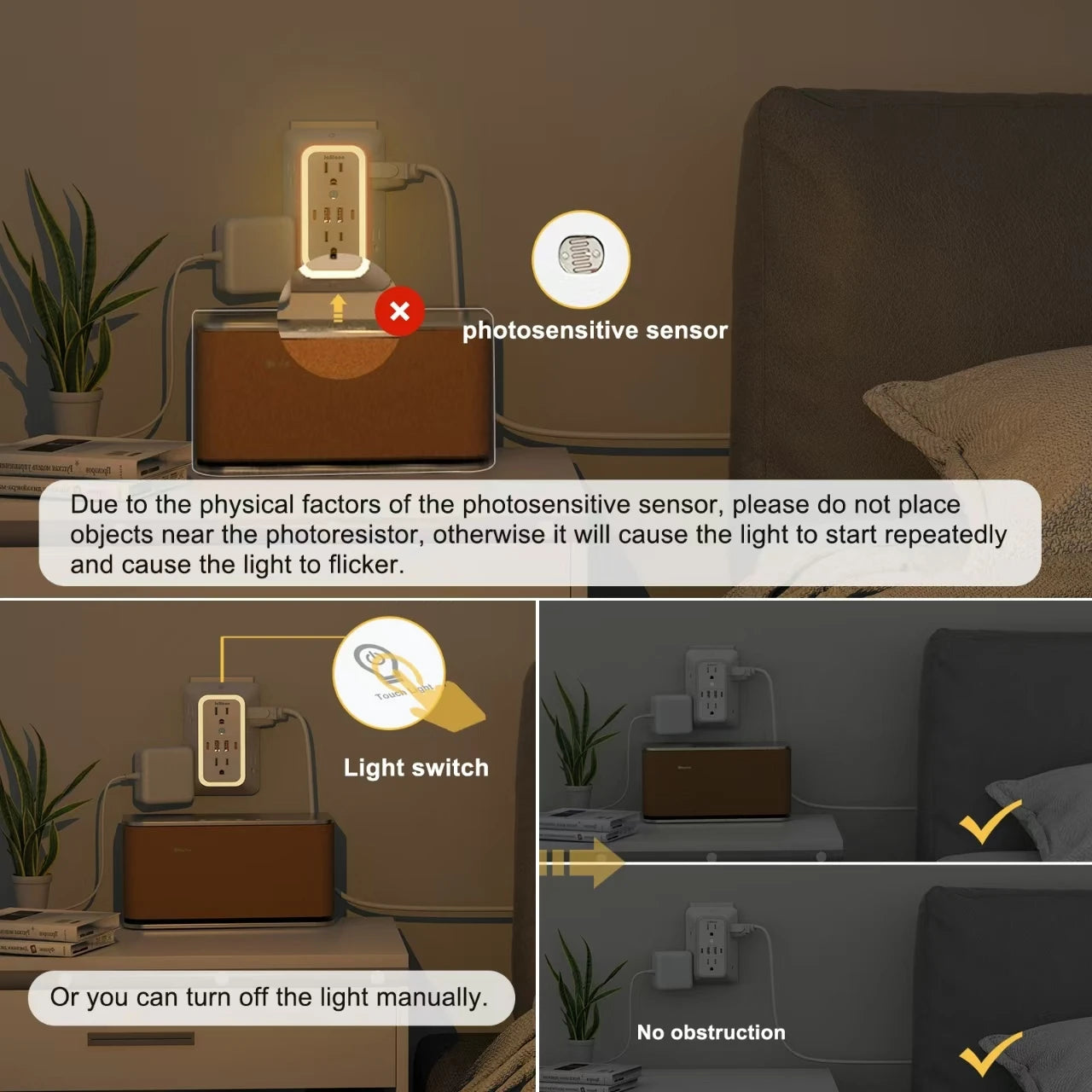 Wall Outlet Extender with USB Ports