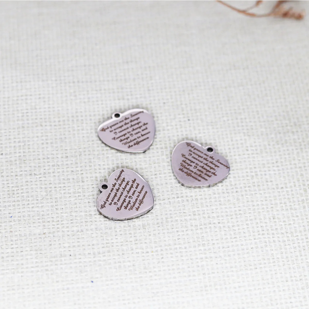 Serenity Prayer Heart Charm Set