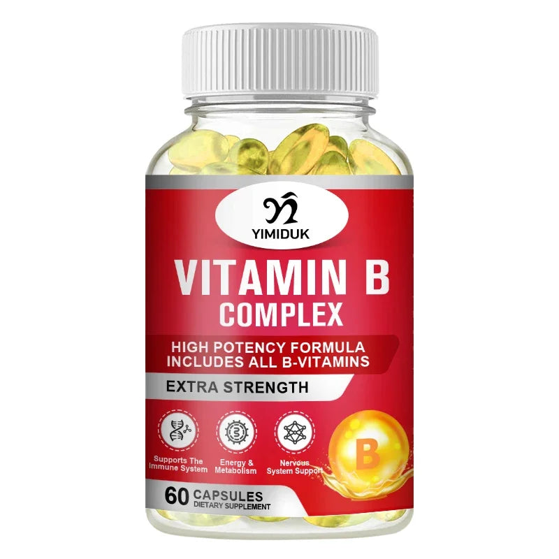 Vitamin B Complex with Vitamin B12, B7 as Biotin, B6, B3 as Niacin, B5, B6, B8, B9 as Folate for Stress, Energy & Healthy Immune