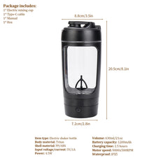 650ml Electric Protein Shaker Bottle and Portable Automatic Blender