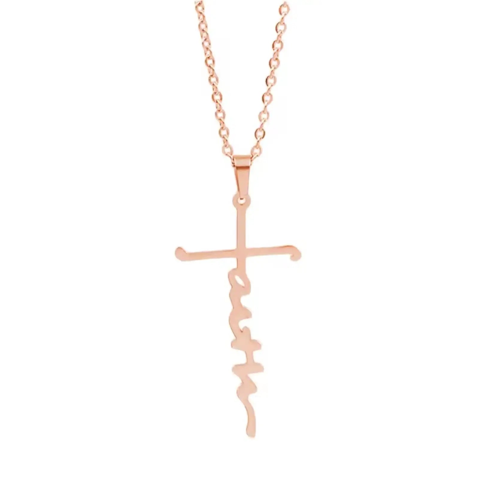 Faith Cross Pendant Necklace Unisex