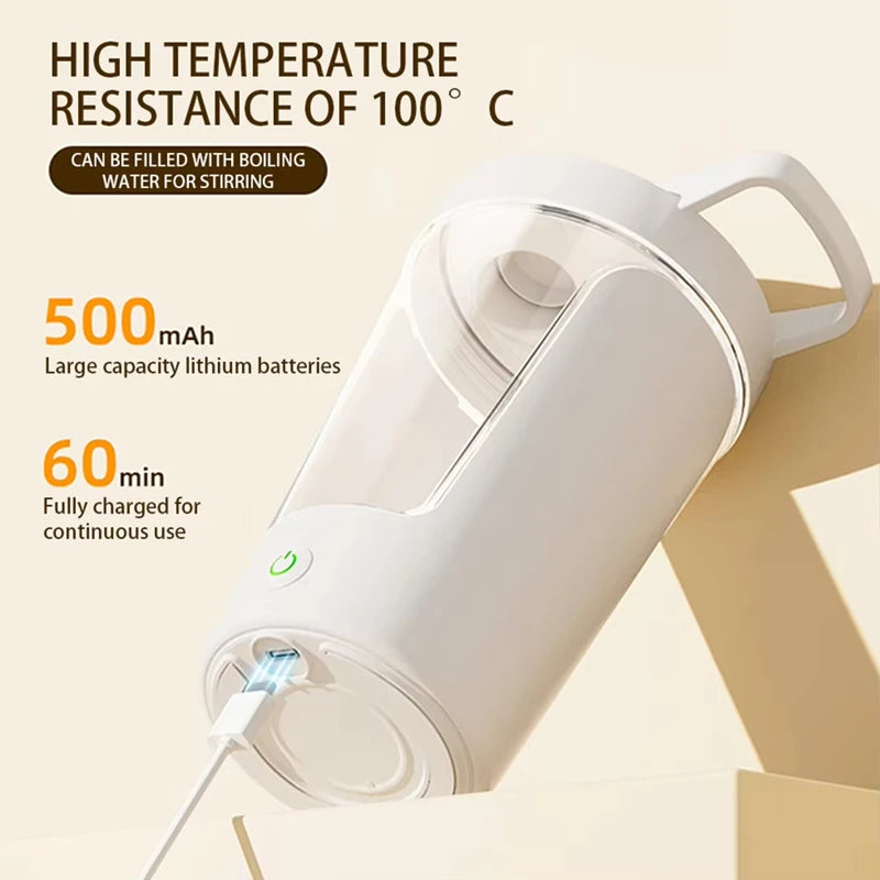 450ml USB Rechargeable Electric Protein Shaker Bottle