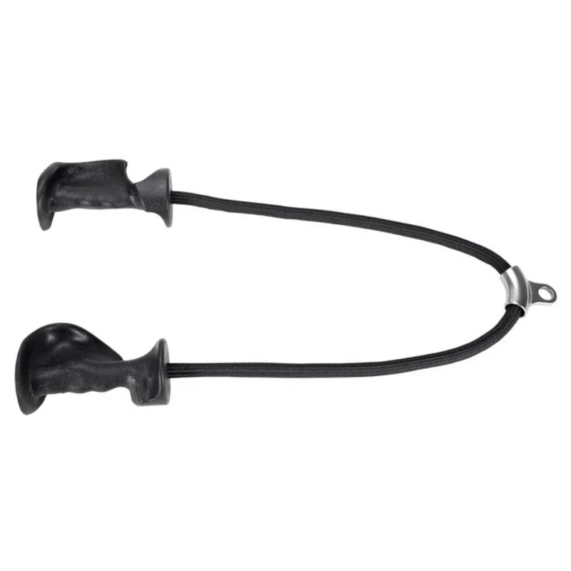 The Tricep Rope with Ergonomic Handles is a gym cable attachment designed for pulldown exercises, featuring sturdy handles for comfort and control—ideal for strengthening triceps, hands, and forearm muscles on cable machines.