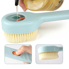 Long Handle Plus Liquid Bath Brush Push-pull Liquid Bath Brush Hangable Long Handle Soft-bristled Back Bath Brush