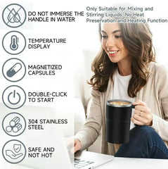 380ML Electric Coffee Self Mixing Mug IP67 Waterproof Coffee Stirring Mug USB Charging Digital Display Automatic Magnetic Cup