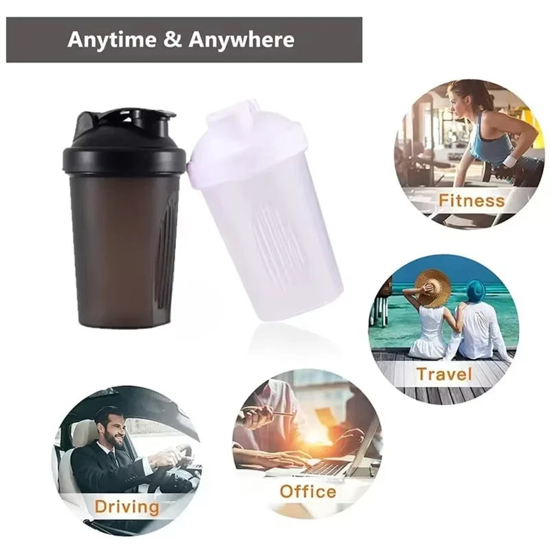 1-7PCS Shaker Bottles Sport Water Cups Whey Protein Powder Mixer Bottle Fitness Gym Shaker Outdoor Portable Plastic Drink Cup